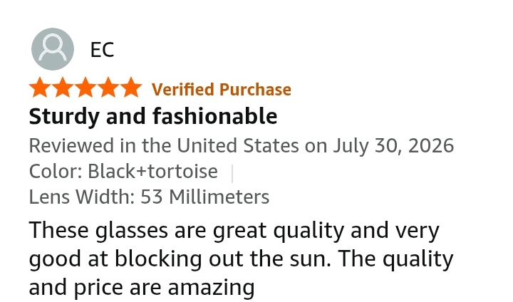 Rotating Lens Photochromic Sunglasses testimonial screenshot